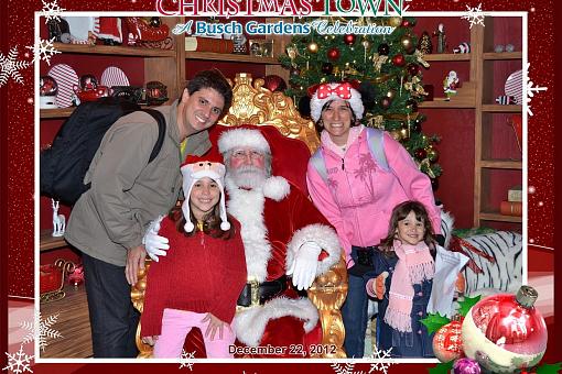 Família Quadrada com o Papai Noel no Busch Gardens