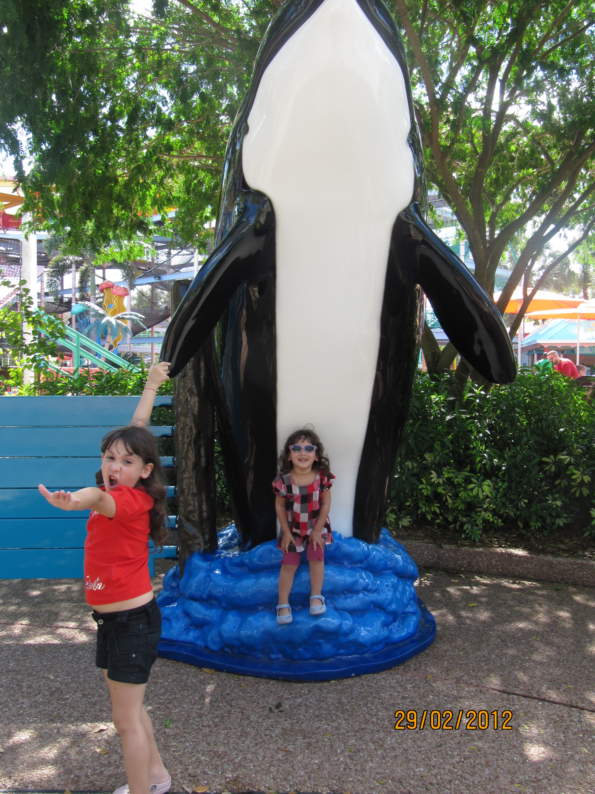 Tentando imitar a baleia Shamu do Sea World