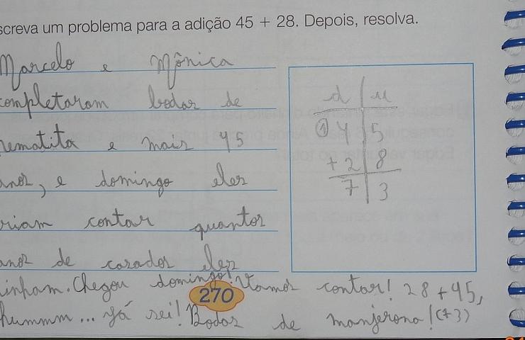 Problema de matemática elaborado pela Amanda