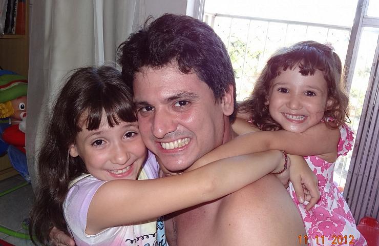 Papai, Amanda e Letícia na maior diversão!