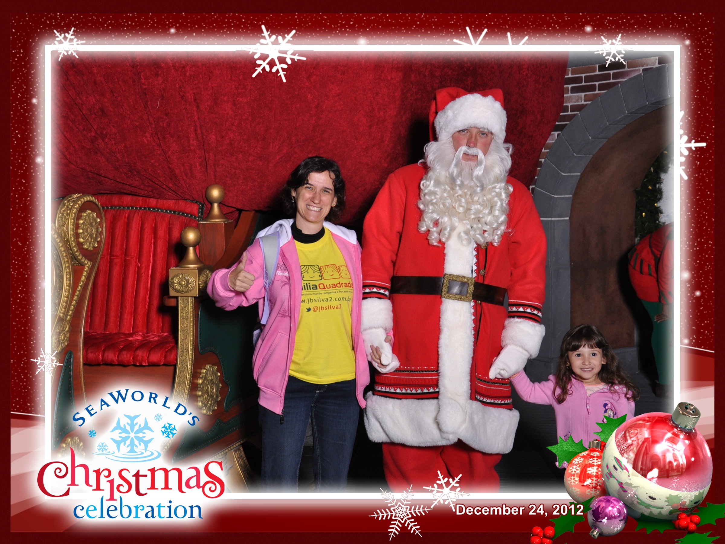 Sea World: Mônica e Letícia com o Papai Noel