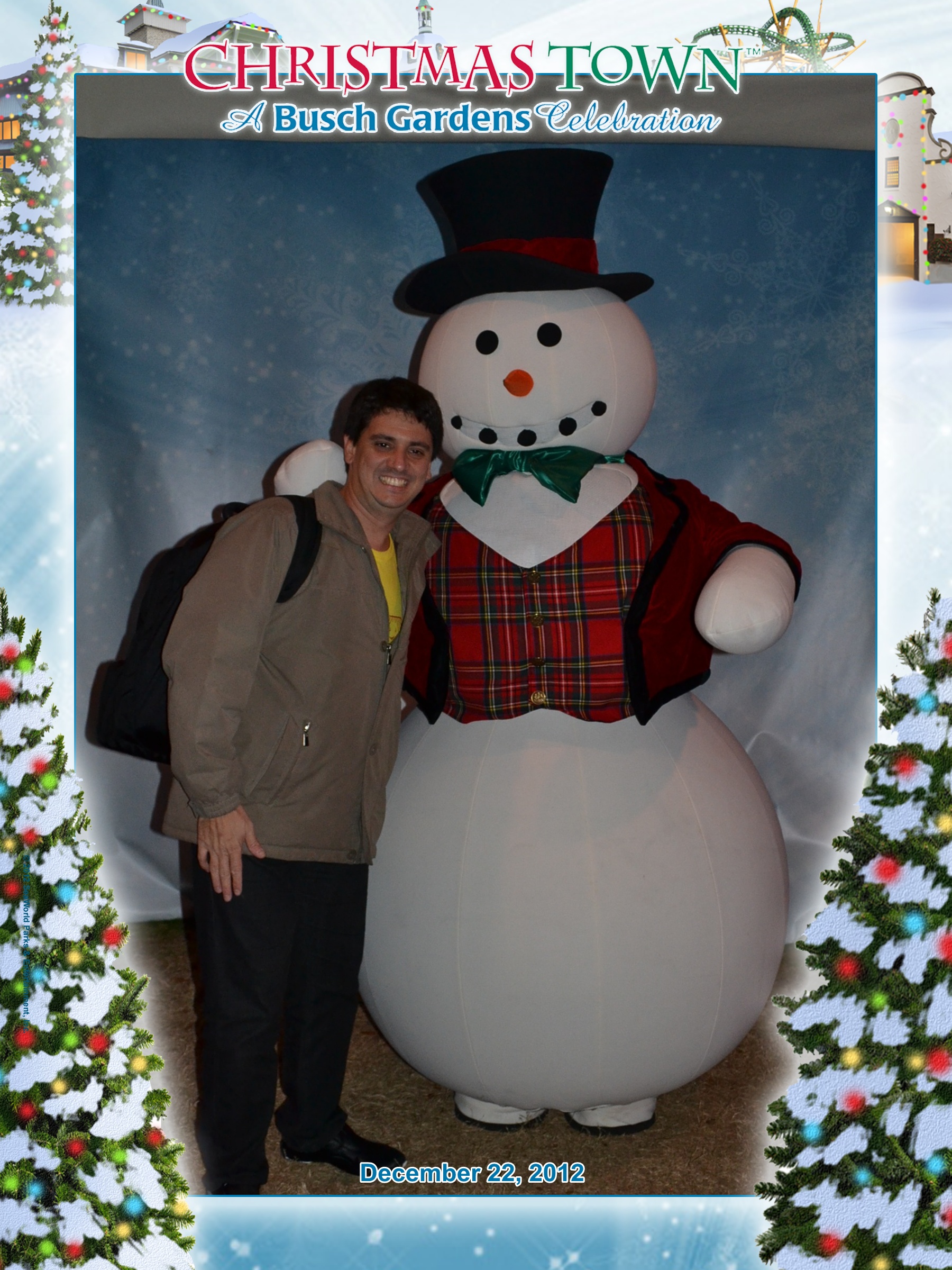 Busch Gardens: Marcelo com o boneco de neve